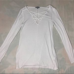 Long Basic Tee with Neck Detail